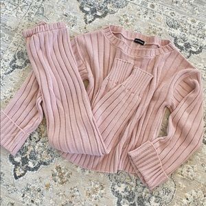 PrettyLittleThing Cable Knit Loungewear Set